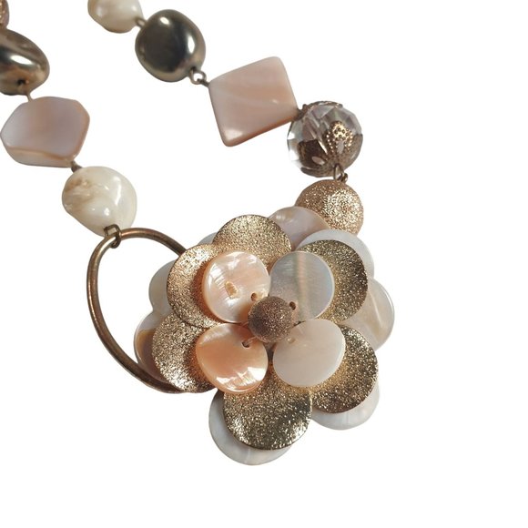 Women Necklace Jewelry 23 Inch Asymmetrical Mother Of Pearl Fashion Vintage - Picture 2 of 8